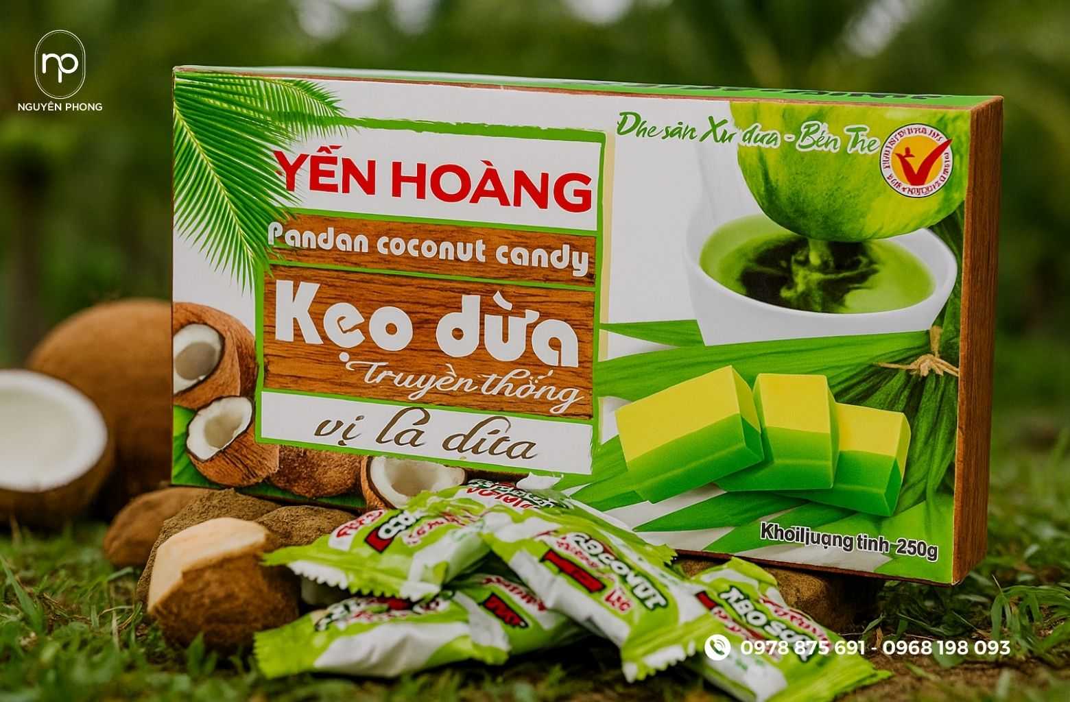 Hộp đựng kẹo dừa Yến Hoàng